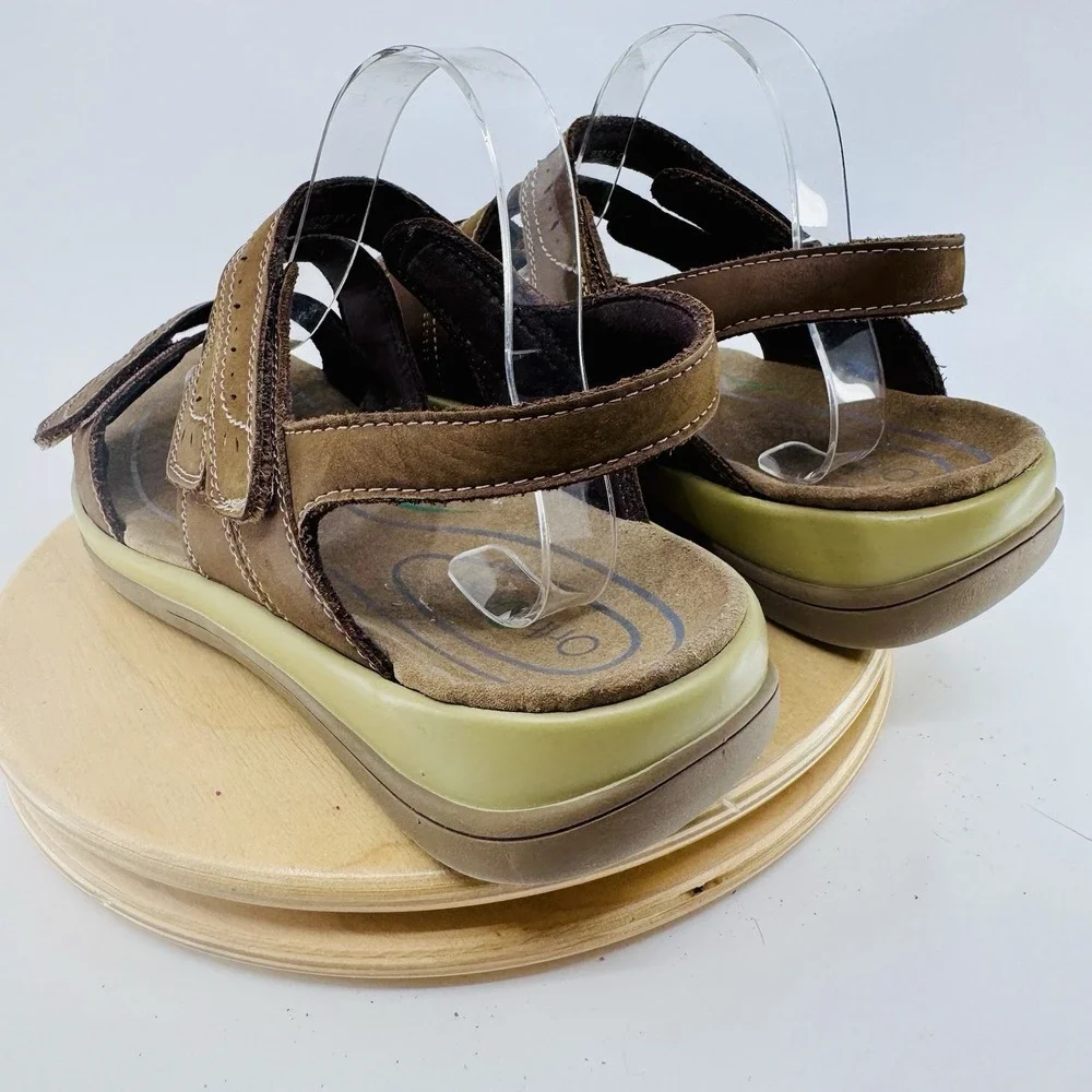 Orthofeet 932 Malibu Sandals Womens 12 D Wide Brown Leather Comfort Shoes - Picture 6 of 8